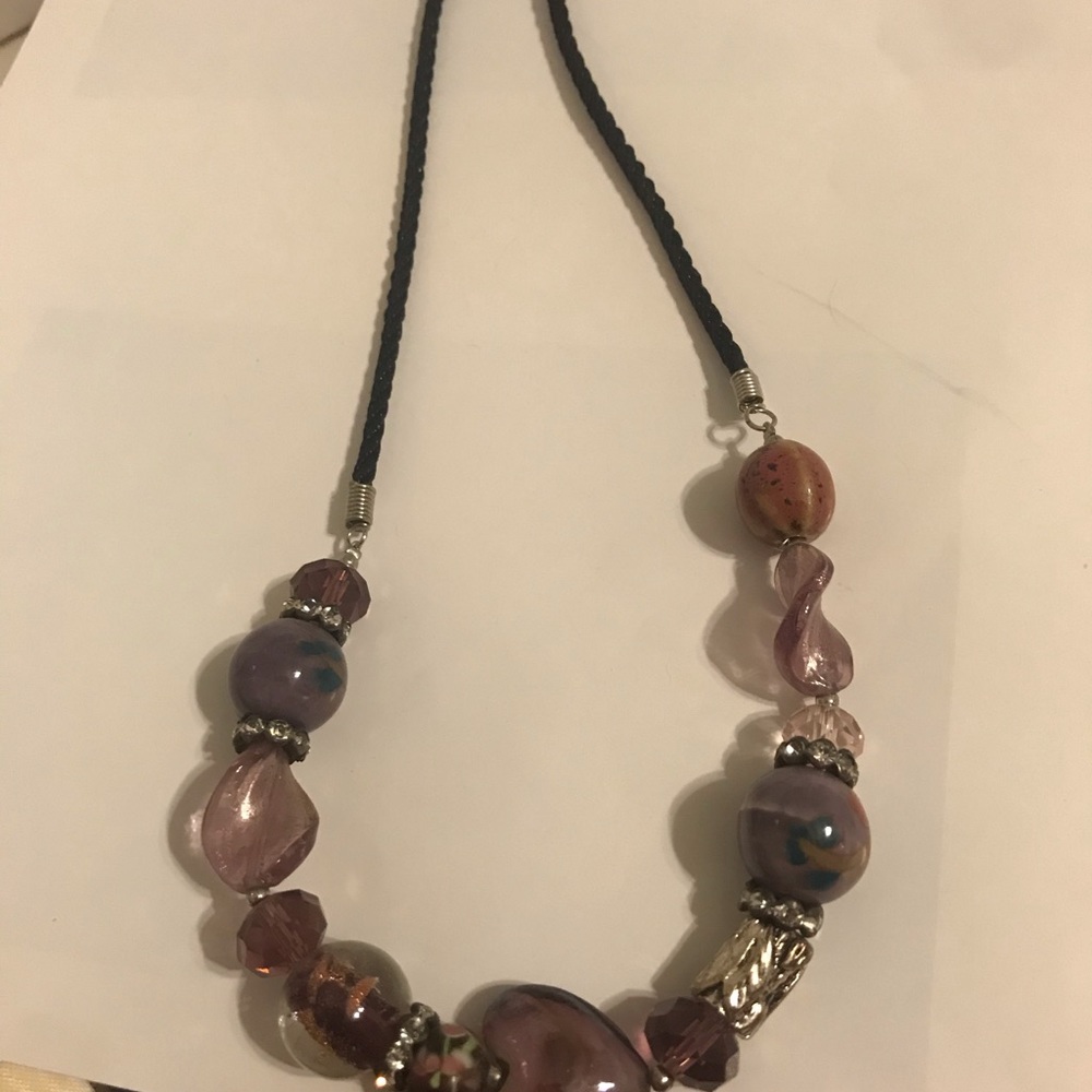Corded purple necklace